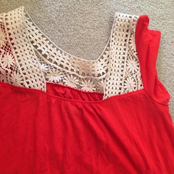 AE crocheted top red blouse - Picture 4 of 4
